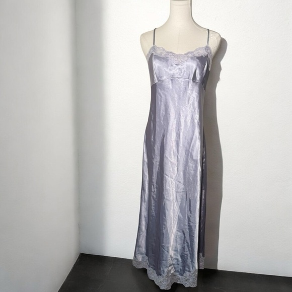 Vintage La Senza satin lavender slip dress coquette Fairycore  dreamy M - Picture 1 of 8